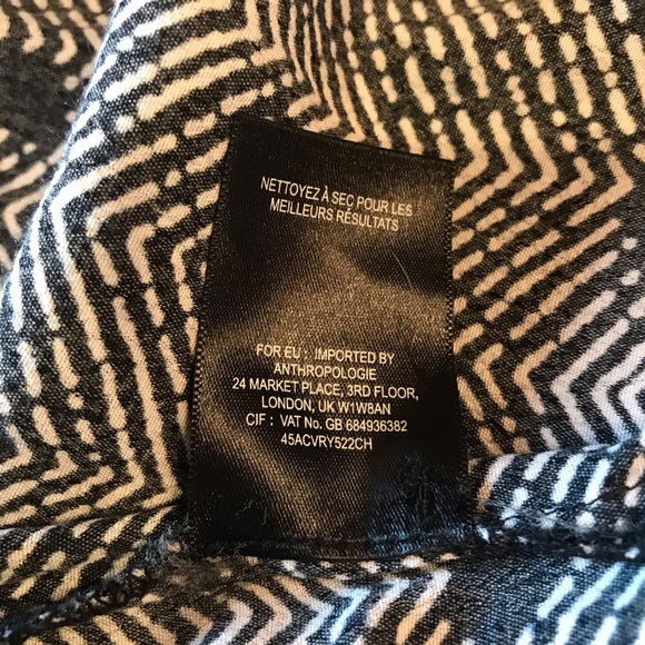 Anthropologie Maeve Chevron and Black Polka Dot Pattern Mini Dress Size SP - Picture 8 of 9